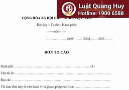 Mẫu Đơn Tố Cáo